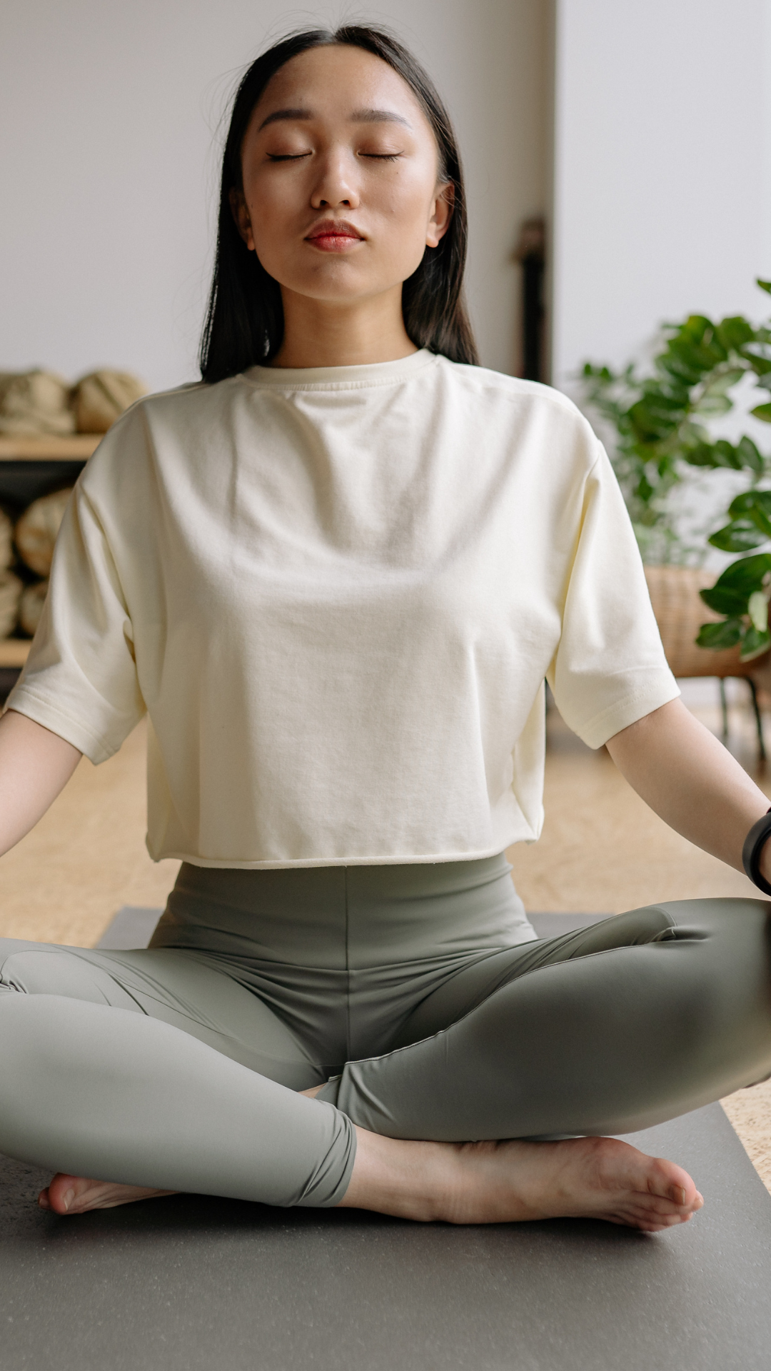 Stock image of woman doing yoga